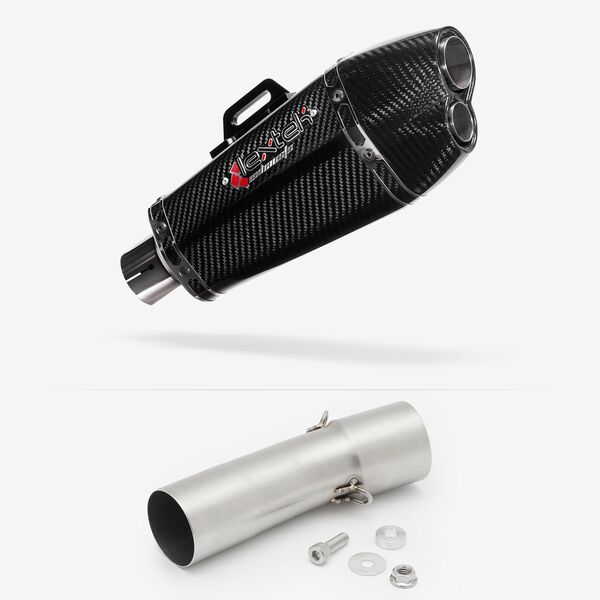 Lextek Carbon Fibre XP13C Exhaust 210mm with Link Pipe for BMW F 800 R (08-19)