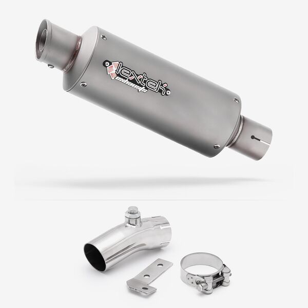 Lextek Stainless Steel GP1 Matt GP Stubby Exhaust 240mm with Link Pipe