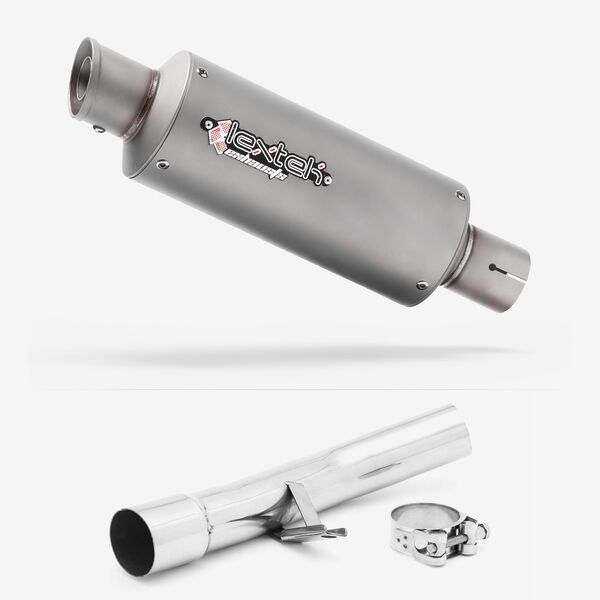 Lextek Stainless Steel GP1 Matt GP Stubby Exhaust 240mm with Link Pipe