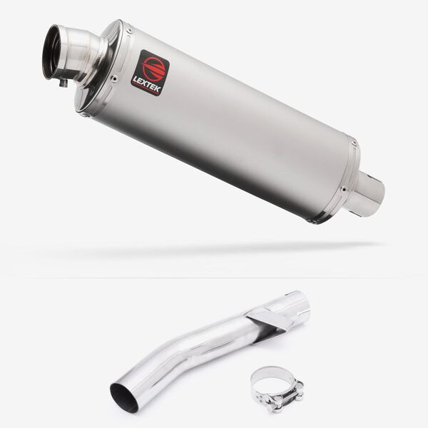 Lextek Stainless Steel OP1 Matt Exhaust 350mm with Link Pipe for Yamaha FZS 600 Fazer (97-03)
