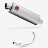 Lextek OP1 Matt S/Steel Exhaust System 350mm for Honda CBR 125 R (11-19)