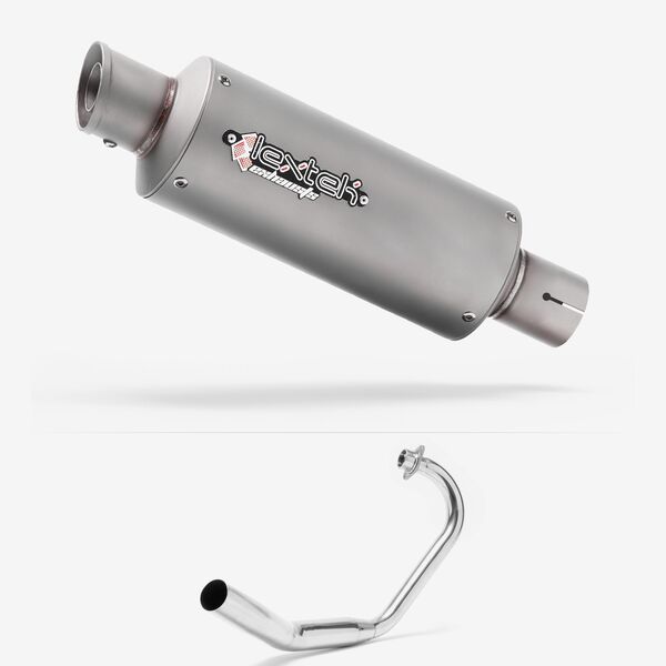 Lextek GP1 Matt S/Steel GP Stubby Exhaust System 240mm for Honda CBF 125 (08-16)