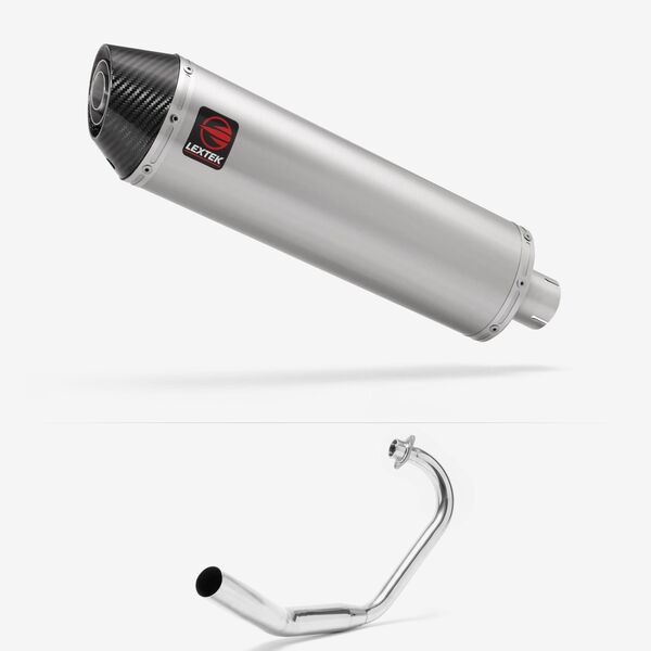 Lextek Brushed Stainless Steel RP1 400mm Exhaust System for Honda CBF 125 (08-16)
