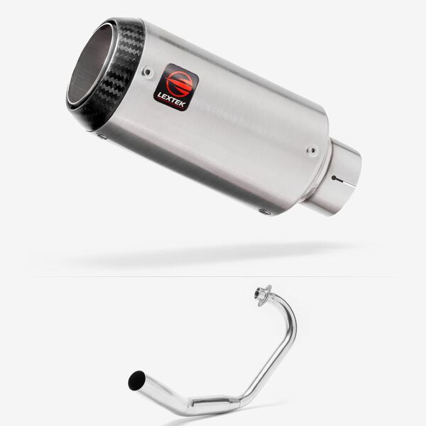 Lextek Matt Stainless Steel CP1 150mm Exhaust System for Honda CBF 125 (08-16)
