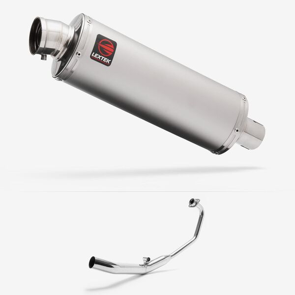 Lextek OP1 Matt S/Steel Exhaust System 350mm for Honda CBR 125 R (04-10)