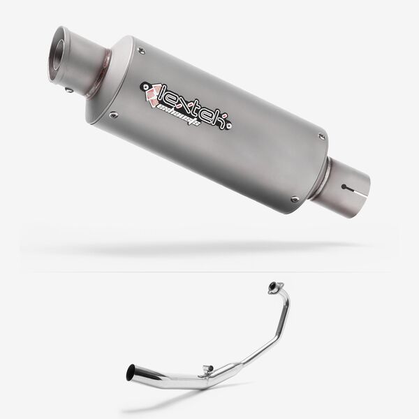 Lextek GP1 Matt S/Steel GP Stubby Exhaust System 240mm for Honda CBR 125 R (04-10)