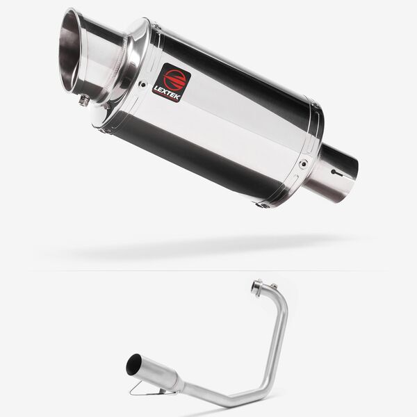 Lextek YP4 S/Steel Stubby Exhaust System 200mm for Yamaha YBR 125 (05-16)