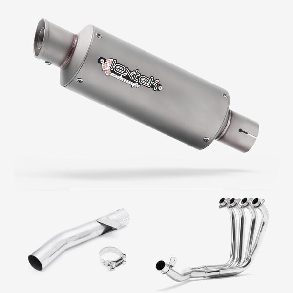 Lextek Stainless Steel GP1 Matt GP Stubby Exhaust System 240mm for Yamaha FZS 600 Fazer (97-03)