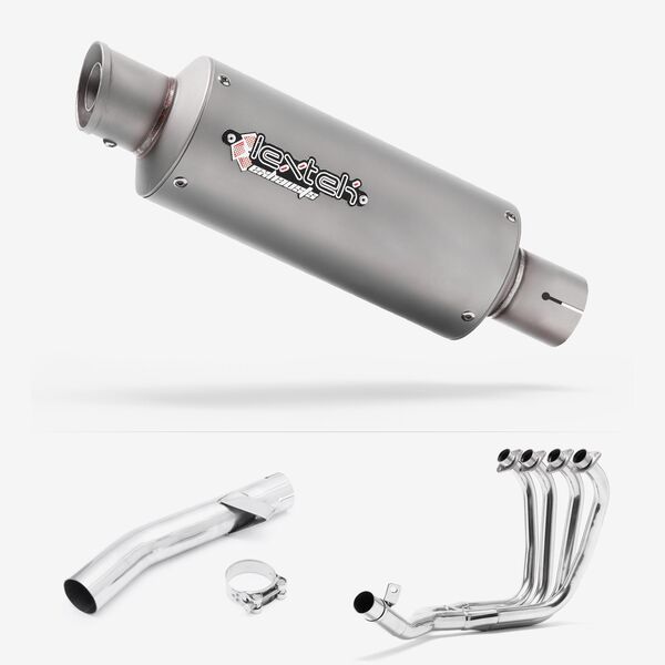 Lextek GP1 Matt S/Steel GP Stubby Exhaust System 240mm for Yamaha FZS 600 Fazer (97-03)