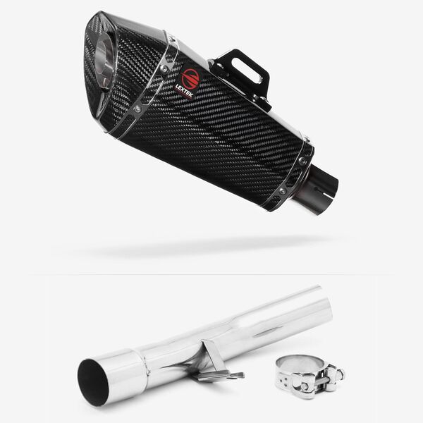 Lextek XP8C Carbon Fibre Exhaust 210mm with Link Pipe