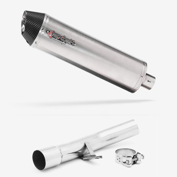 Lextek Stainless Steel RP1 Gloss Oval Exhaust 400mm with Link Pipe