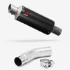 Lextek Carbon Fibre GP8C GP Stubby Exhaust 240mm with Link Pipe for Suzuki GSR750 (11-16)