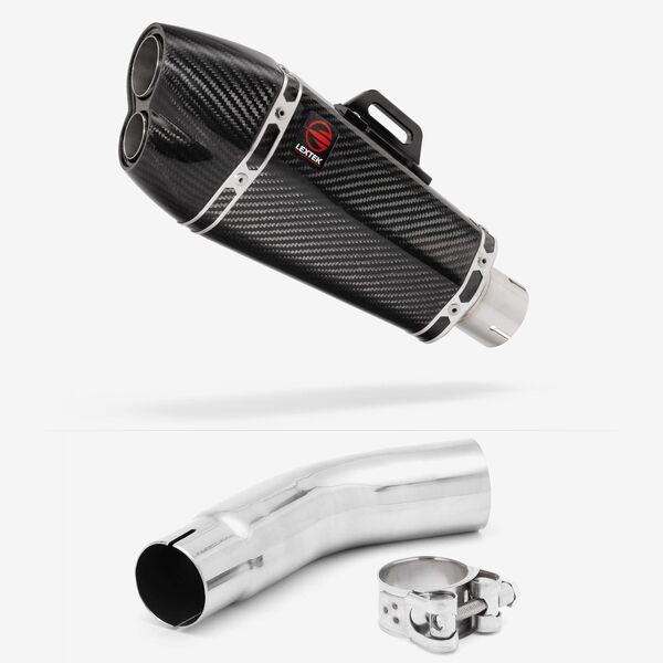 Lextek Carbon Fibre XP13C 210mm Exhaust with Link Pipe for Suzuki GSR750 (11-16)