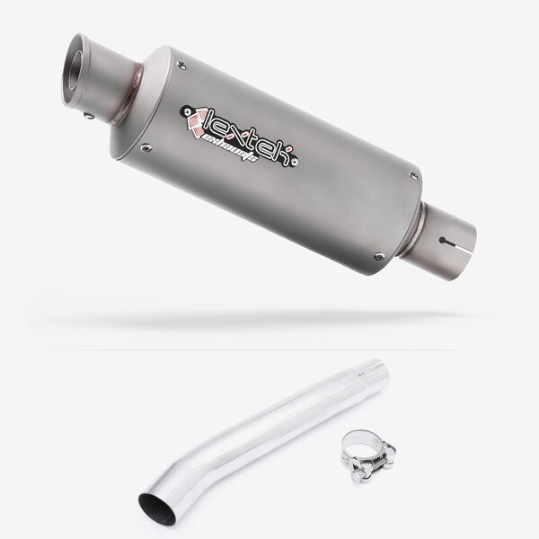Lextek Stainless Steel GP1 Matt GP Stubby Exhaust 240mm with Link Pipe for Suzuki GSXR 1000 (01-06)