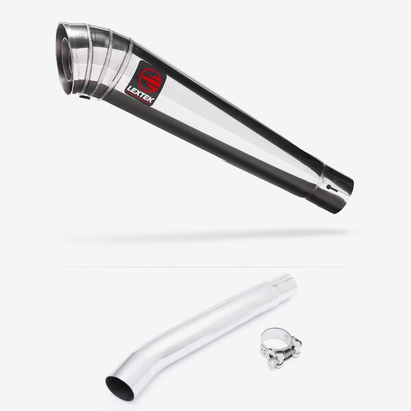 Lextek Stainless Steel MP4 Megaphone Exhaust 300mm with Link Pipe for Suzuki GSXR 1000 (01-06)