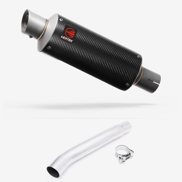 Lextek Carbon Fibre GP8C GP Stubby Exhaust 240mm with Link Pipe for Suzuki GSXR 1000 (01-06)