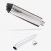Lextek Stainless Steel RP1 Gloss Oval Exhaust 400mm with Link Pipe for Suzuki GSXR 1000 (01-06)
