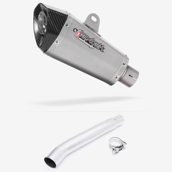Lextek Stainless Steel XP10 Matt Exhaust 210mm with Link Pipe for Suzuki GSXR 1000 (01-06)