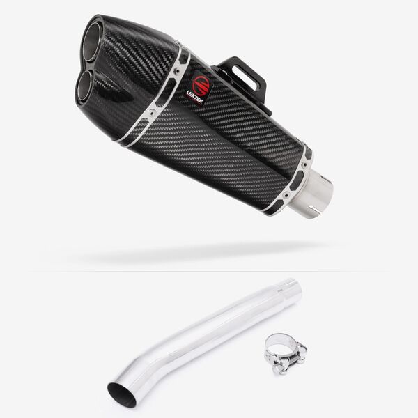 Lextek Carbon Fibre XP13C 210mm Exhaust with Link Pipe for Suzuki GSXR 1000 (01-06)