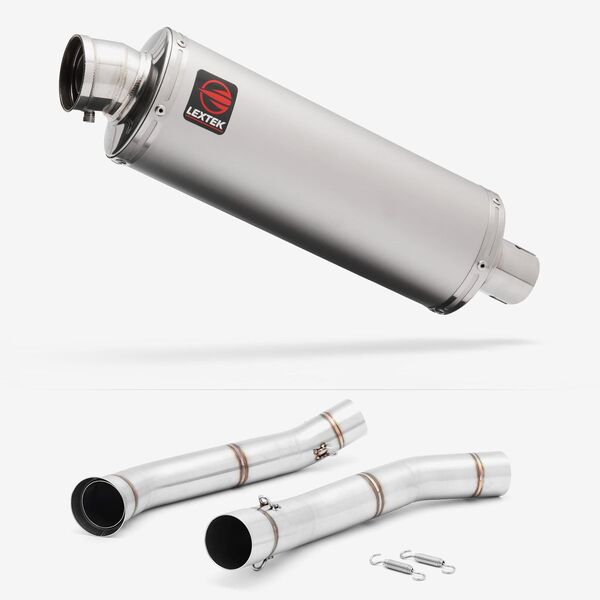 Lextek Stainless Steel OP1 Matt Exhaust 350mm with Link Pipe for KTM 690 Duke (12-15)