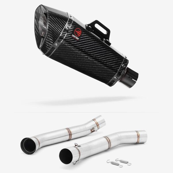 Lextek Carbon Fibre XP8C 210mm Exhaust with Link Pipe for KTM 690 Duke (12-15)