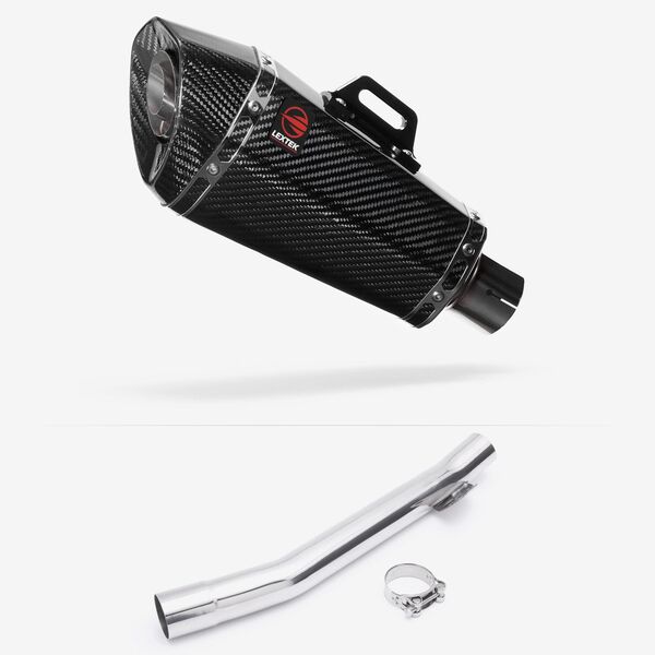 Lextek Carbon Fibre XP8C 210mm Exhaust with Link Pipe for Suzuki GSF 600 Bandit (95-06)