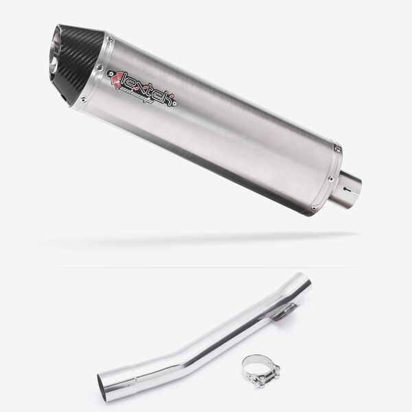 Lextek Stainless Steel RP1 Gloss Oval Exhaust 400mm with Link Pipe