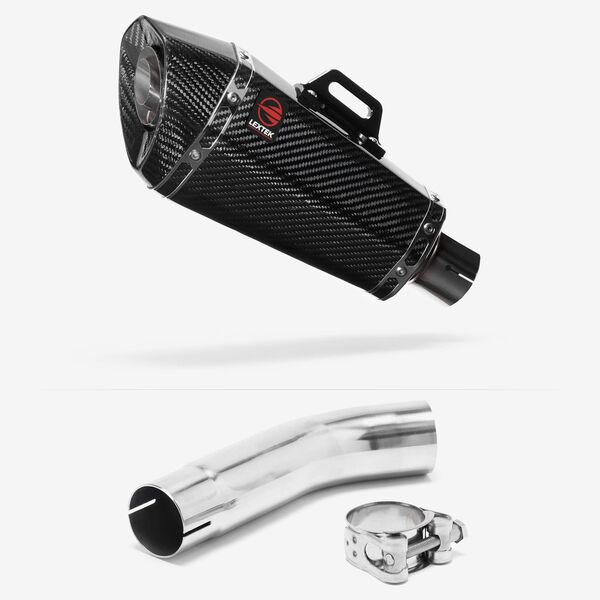 Lextek Carbon Fibre XP8C 210mm Exhaust with Link Pipe for Suzuki GSXR 600/750 (11- )