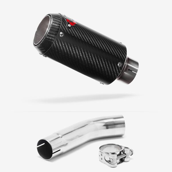 Lextek Carbon Fibre CP8C Exhaust 150mm with Link Pipe for Suzuki GSXR 600/750 (11- )
