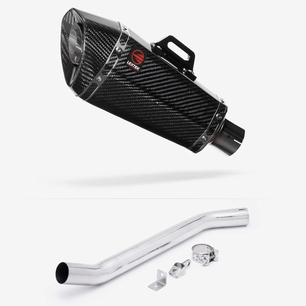 Lextek Lextek XP8C Carbon Fibre Exhaust 210mm High Level with Link