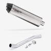 Lextek Stainless Steel RP1 Gloss Oval Exhaust 400mm High Level with Link Pipe
