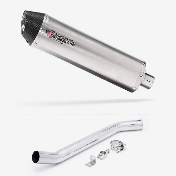 Lextek Stainless Steel RP1 Gloss Oval Exhaust 400mm High Level with Link Pipe