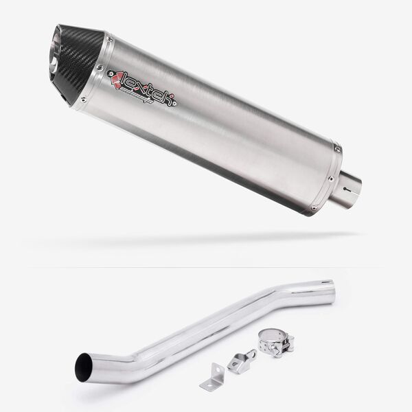 Lextek RP1 Gloss S/Steel Oval Exhaust 400mm High Level with Link Pipe