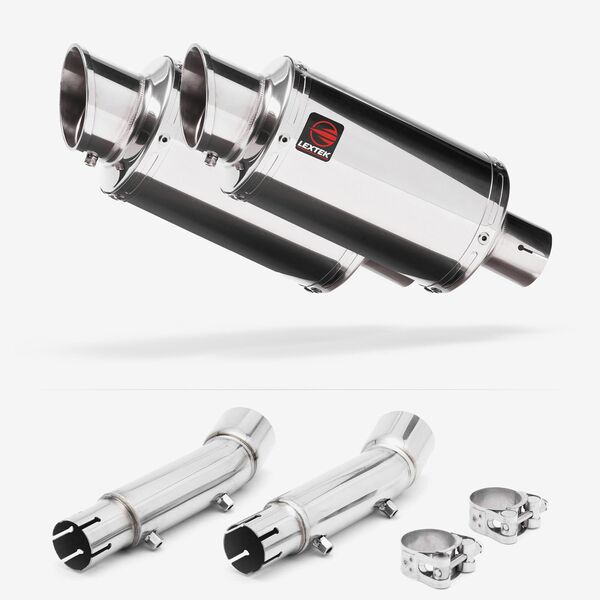 Lextek Stainless Steel YP4 Stubby Exhaust 200mm with Link Pipe for Honda CB900 F Hornet (01-09)