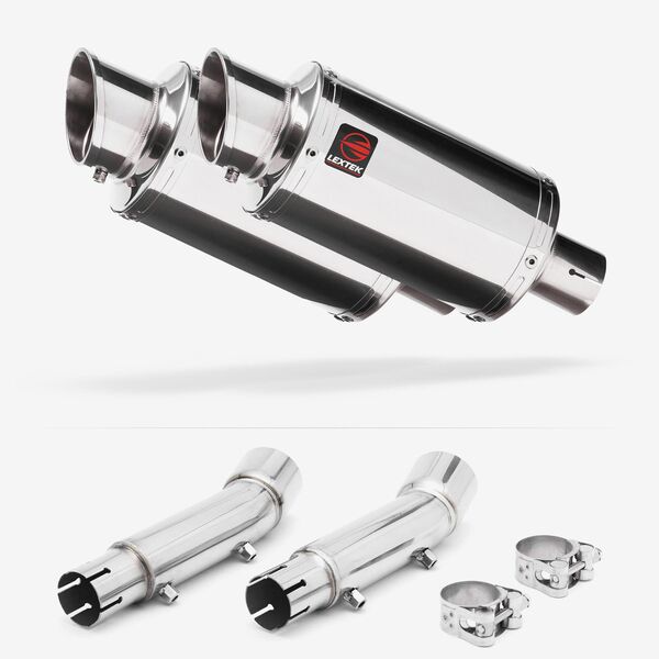 Lextek YP4 S/Steel Stubby Exhaust 200mm with Link Pipe for Honda CB900 F Hornet (01-09)