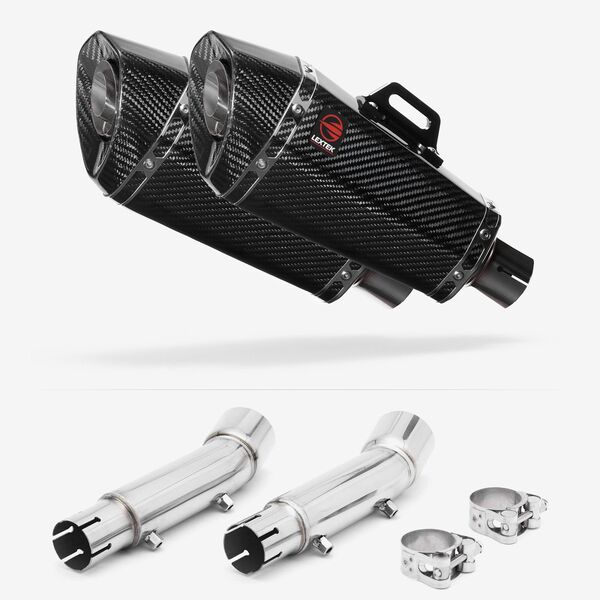 Lextek Carbon Fibre XP8C 210mm Exhaust with Link Pipe for Honda CB900 F Hornet (01-09)
