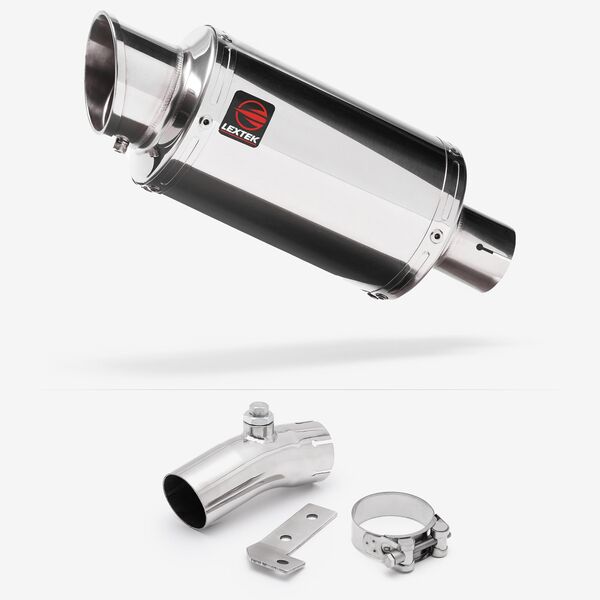 Lextek Stainless Steel YP4 Stubby Exhaust 200mm with Link Pipe for Kawasaki ER-6N ER-6F (06-11)
