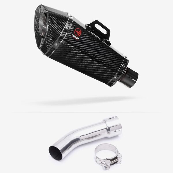 Lextek Carbon Fibre XP8C 210mm Exhaust with Link Pipe for Yamaha FZ8 Fazer (10-16)