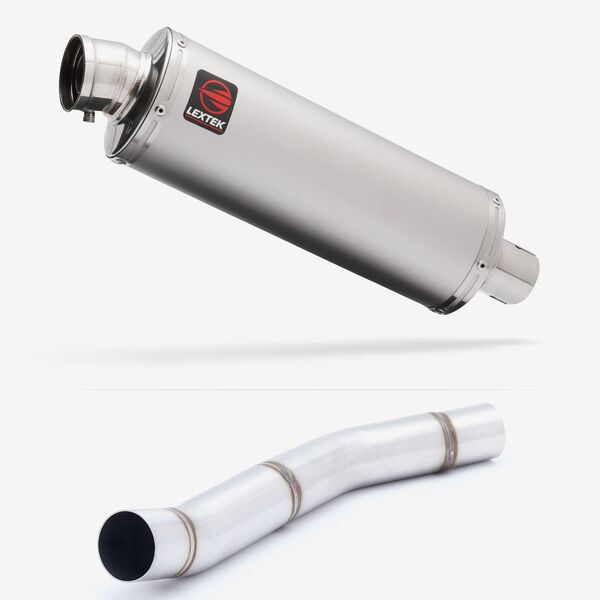 Lextek Matt Stainless Steel OP1 350mm Exhaust with Link Pipe for Kawasaki Z750 (07-12)