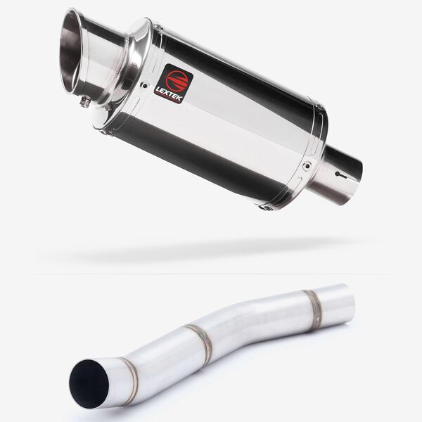 Lextek Stainless Steel YP4 Stubby Exhaust 200mm with Link Pipe for Kawasaki Z750 (07-12)
