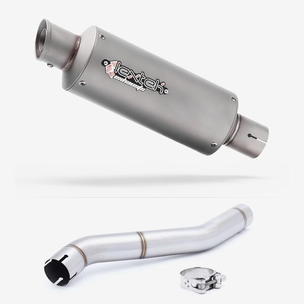 Lextek Stainless Steel GP1 Matt GP Stubby Exhaust 240mm with Link Pipe for Honda CBR600 F (87-90)
