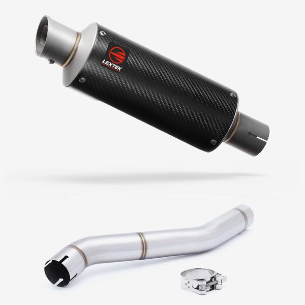 Lextek Carbon Fibre GP8C GP Stubby Exhaust 240mm with Link Pipe for Honda CBR600 F (87-90)