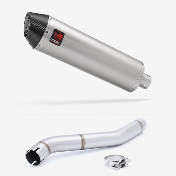 Lextek Brushed Stainless Steel RP1 400mm Exhaust with Link Pipe for Honda CBR600 F (87-90)
