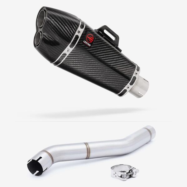 Lextek Carbon Fibre XP13C 210mm Exhaust with Link Pipe for Honda CBR600 F (87-90)