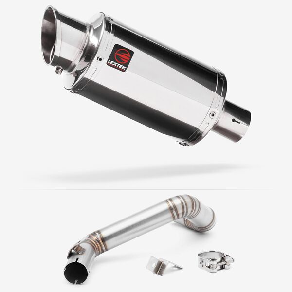 Lextek Stainless Steel YP4 Stubby Exhaust 200mm with Link Pipe for KTM 125/200 Duke (11-16)