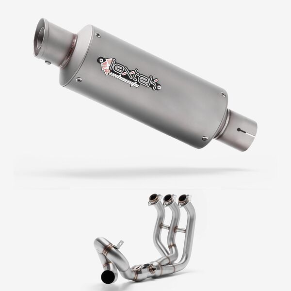 Lextek GP1 Matt S/Steel GP Stubby Exhaust System 240mm Low Level for Yamaha MT-09 (13-20)