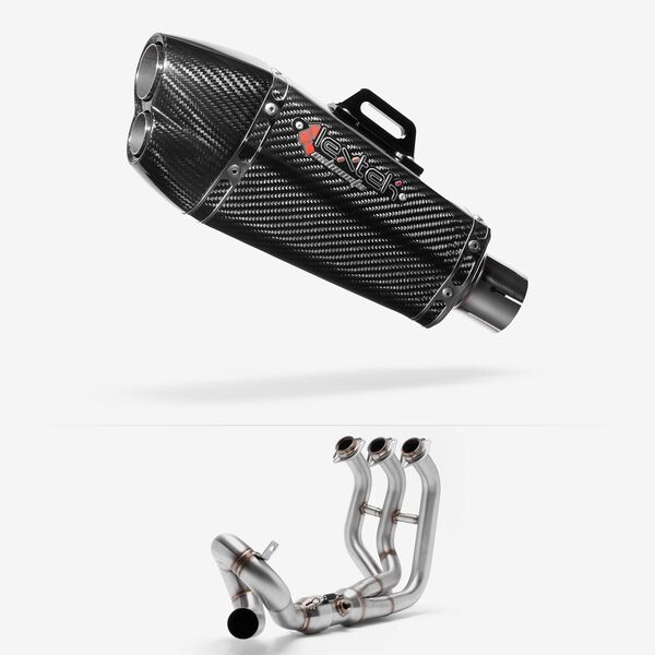 Lextek Carbon Fibre XP13C Exhaust System 210mm Low Level for Yamaha MT-09 (13-20)