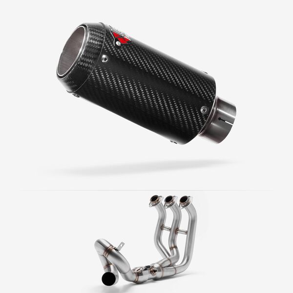 Lextek CP8C Full Carbon Exhaust System 150mm Low Level for Yamaha MT-09 (13-20)