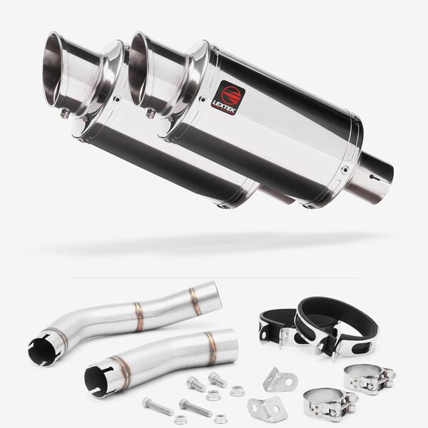 Lextek Stainless Steel YP4 Stubby Exhaust 200mm with Link Pipe for Yamaha YZF R1 (09-14)