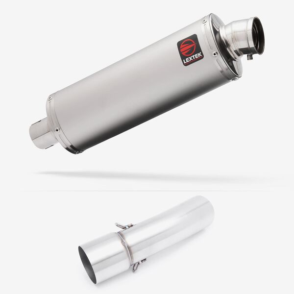 Lextek Stainless Steel OP1 Matt Exhaust 350mm with Link Pipe for BMW F800 GS (08-19) GT (13-19)